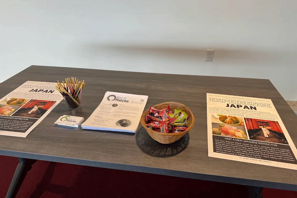 Informational flyers at the Matcha Tea event.