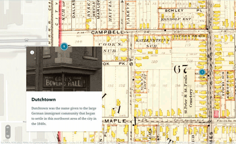 Map of historical Dutchtown in Rochester