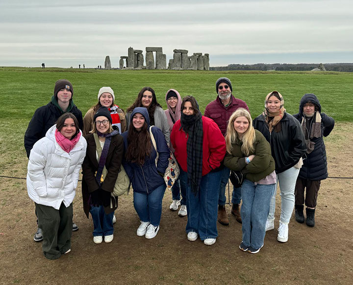 Fisher students visit Stonehenge.