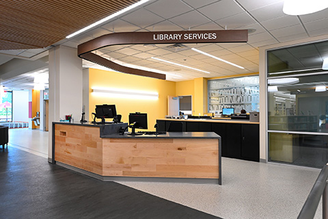 The library service desk.